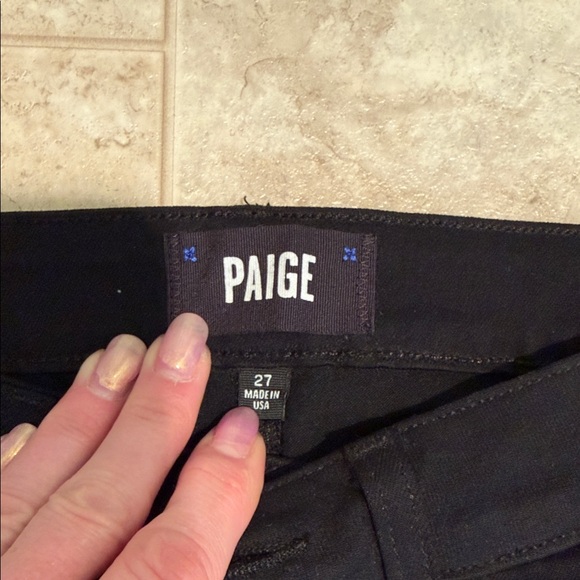 PAIGE Women's Classic Black Straight Leg Jeans - Picture 2 of 8